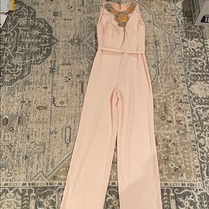 Embellished Pink Sleeveless Jumpsuit